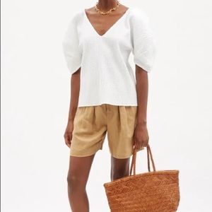 Mara Hoffman Fia Top balloon sleeve pleated M